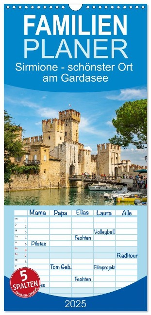 Familienplaner 2025 - Sirmione - schönster Ort am Gardasee mit 5 Spalten (Wandkalender, 21 x 45 cm) CALVENDO - Nina Schwarze