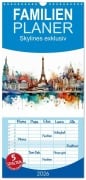 Cover-Bild zum Titel 'Familienplaner 2026 - Skylines exklusiv mit 5 Spalten (Wandkalender, 21 x 45 cm) CALVENDO' von 'Peter Roder'