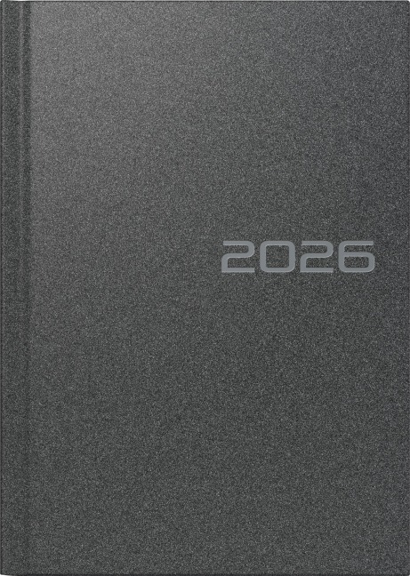 rido/idé 7026013906 | Buchkalender Mod. Mentor 2026 | A5, Kunststoff, grau - 