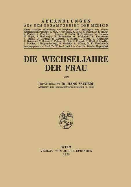 Die Wechseljahre der Frau - Hans Zacherl