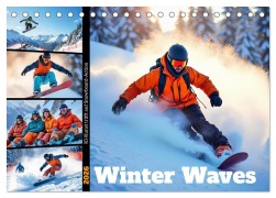 Cover-Bild zum Titel 'Winter Waves - KI-Kunst trifft auf Snowboard-Action (Tischkalender 2026 DIN A5 quer), CALVENDO Monatskalender' von 'Fred Schimak'