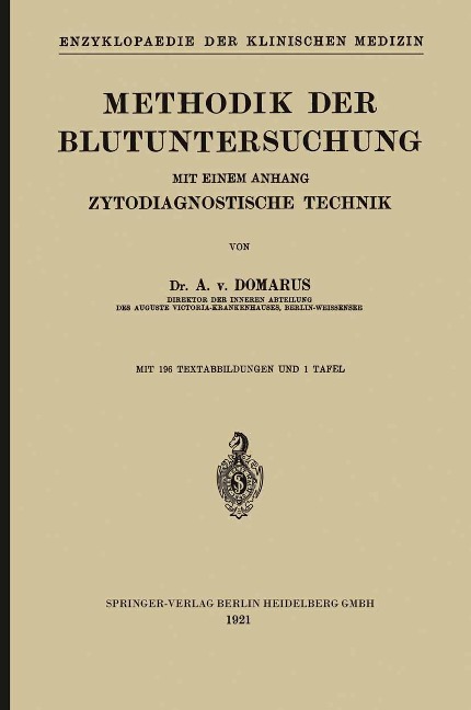 Methodik der Blutuntersuchung - Alexander Von Domarus