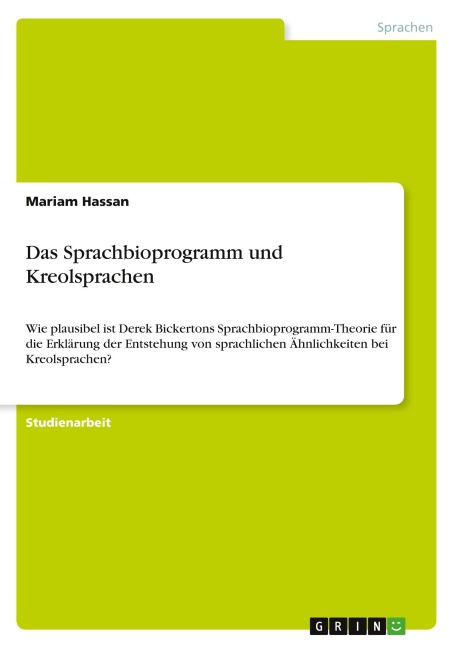 Das Sprachbioprogramm und Kreolsprachen - Mariam Hassan