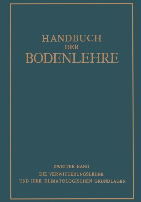 Handbuch der Bodenlehre - E. Blanck