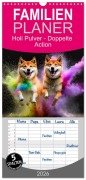 Familienplaner 2026 - Holi Pulver - Doppelte Action mit 5 Spalten (Wandkalender, 21 x 45 cm) CALVENDO - Fotodesign Verena Scholze