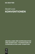 Cover-Bild zum Titel 'Konventionen' von 'David Lewis'