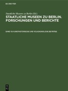 Cover-Bild zum Titel 'Kunsthistorische und volkskundliche Beiträge' von ''