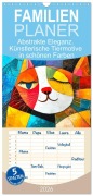Familienplaner 2026 - Abstrakte Eleganz. Künstlerische Tiermotive in schönen Farben mit 5 Spalten (Wandkalender, 21 x 45 cm) CALVENDO - Rose Hurley