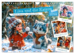 Lina und die Katzen - Magische Abenteuer in niedlichen Szenen (Wandkalender 2025 DIN A4 quer), CALVENDO Monatskalender - Anja Frost