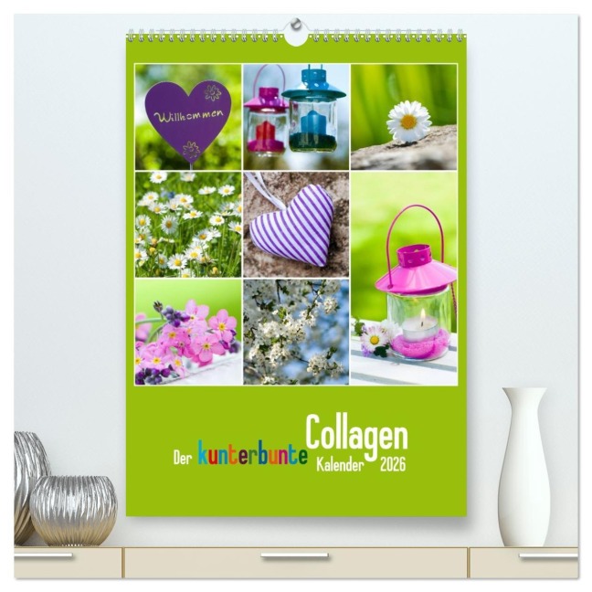 Der kunterbunte Collagen Kalender (hochwertiger Premium Wandkalender 2026 DIN A2 hoch), Kunstdruck in Hochglanz - Judith Dzierzawa
