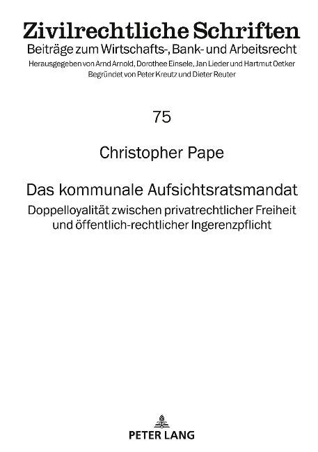 Das kommunale Aufsichtsratsmandat - Christopher Pape