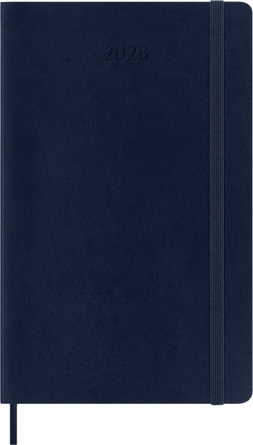 Moleskine 12 Monate Wochen Notizkalender 2026, Large/A5, 1 Wo = 1 Seite, rechts linierte Seite, Weicher Einband, Saphir - 