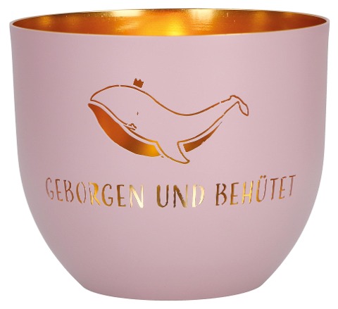 Geborgen und behütet. Windlicht aus Metall, rosa - 