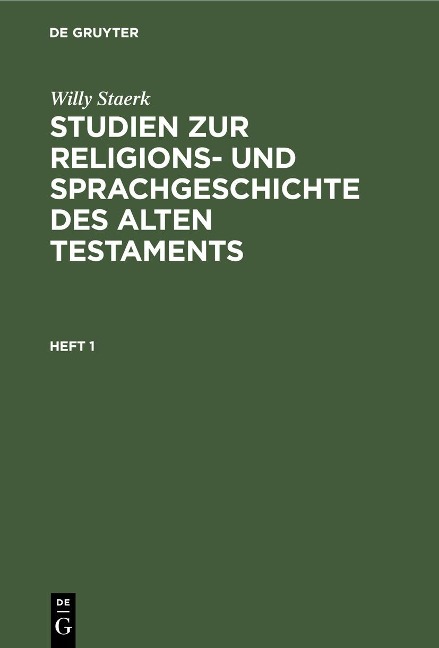 Heft 1 - Willy Staerk