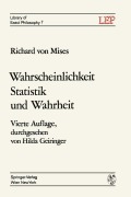 Cover-Bild zum Titel 'Wahrscheinlichkeit Statistik und Wahrheit' von 'Richard V. Mises'