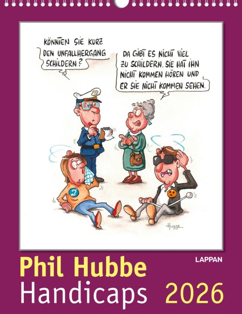Handicaps 2026: Monatskalender für die Wand - Phil Hubbe