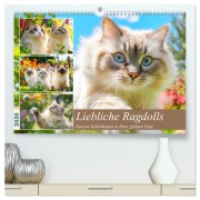 Cover-Bild zum Titel 'Liebliche Ragdolls. Katzen-Schönheiten in ihrer grünen Oase (hochwertiger Premium Wandkalender 2026 DIN A2 quer), Kunstdruck in Hochglanz' von 'Rose Hurley'