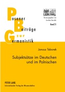 Cover-Bild zum Titel 'Subjektsätze im Deutschen und im Polnischen' von 'Janusz Taborek'