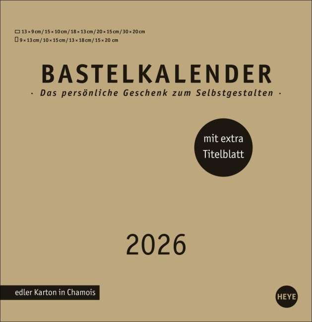 Premium-Bastelkalender gold groß 2026 - 