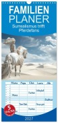 Cover-Bild zum Titel 'Familienplaner 2027 - Surrealismus trifft Pferdefans mit 5 Spalten (Wandkalender, 21 x 45 cm) CALVENDO' von 'Liselotte Brunner-Klaus'