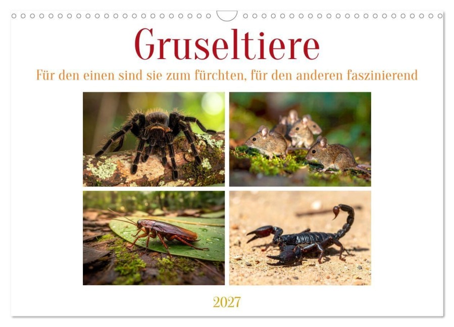 Gruseltiere (Wandkalender 2027 DIN A3 quer), CALVENDO Monatskalender - Kerstin Waurick
