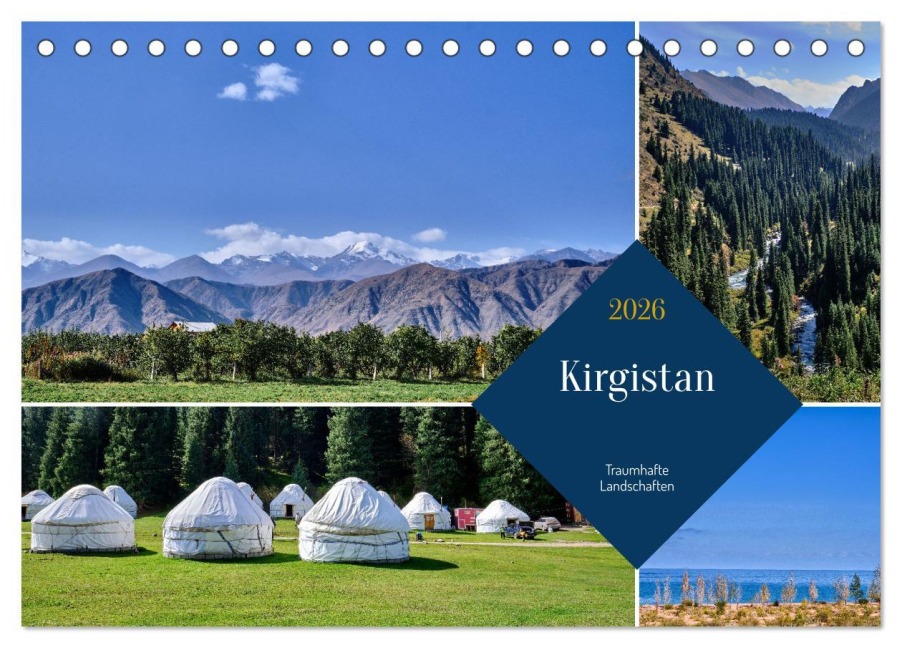 Kirgistan - Traumhafte Landschaften (Tischkalender 2026 DIN A5 quer), CALVENDO Monatskalender - 
