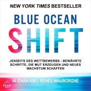 Cover-Bild zum Titel 'Blue Ocean Shift: Jenseits des Wettbewerbs - Bewährte Schritte, die Mut erzeugen und neues Wachstum' von 'W. Chan Kim, Renée Mauborgne'