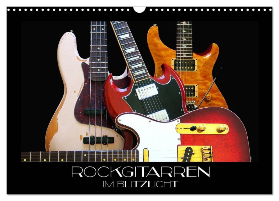 Rockgitarren im Blitzlicht (Wandkalender 2026 DIN A3 quer), CALVENDO Monatskalender - Renate Bleicher