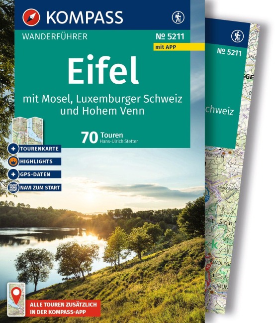 KOMPASS Wanderführer Eifel mit Mosel, Luxemburger Schweiz und Hohem Venn, 70 Touren mit Extra-Tourenkarte - Hans-Ulrich Stetter