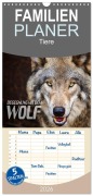 Familienplaner 2026 - Begegnung mit dem Wolf mit 5 Spalten (Wandkalender, 21 x 45 cm) CALVENDO - Renate Bleicher