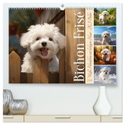 Cover-Bild zum Titel 'Bichon frisé, weiße Hündchen mit lockigem Haar (hochwertiger Premium Wandkalender 2026 DIN A2 quer), Kunstdruck in Hochglanz' von 'Sabine Löwer'