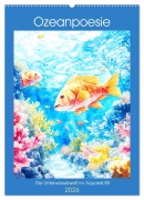 Cover-Bild zum Titel 'Ozeanpoesie. Die Unterwasserwelt im Aquarell-Stil (Wandkalender 2026 DIN A2 hoch), CALVENDO Monatskalender' von 'Rose Hurley'