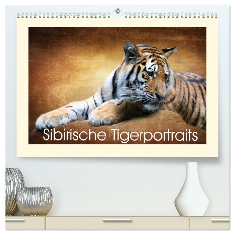 Sibirische Tigerportraits (hochwertiger Premium Wandkalender 2025 DIN A2 quer), Kunstdruck in Hochglanz - Heike Hultsch