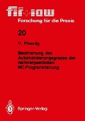 Cover-Bild zum Titel 'Bestimmung des Automatisierungsgrades der rechnergestützten NC-Programmierung' von 'Volker Pfennig'