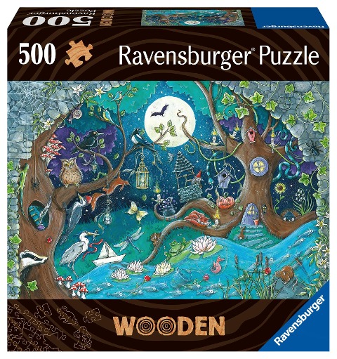 Ravensburger Puzzle 17516 - Fantasy Forest - 500 Teile Holzpuzzle für Kinder und Erwachsene ab 14 Jahren, mit stabilen, individuellen Puzzleteilen und 40 kleinen Holzfiguren (Whimsies) - 