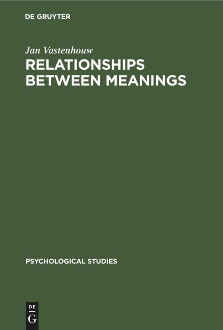 Relationships between meanings - Jan Vastenhouw