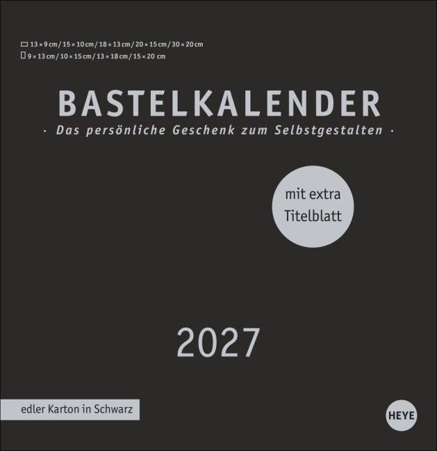 Premium-Bastelkalender schwarz groß 2027 - 