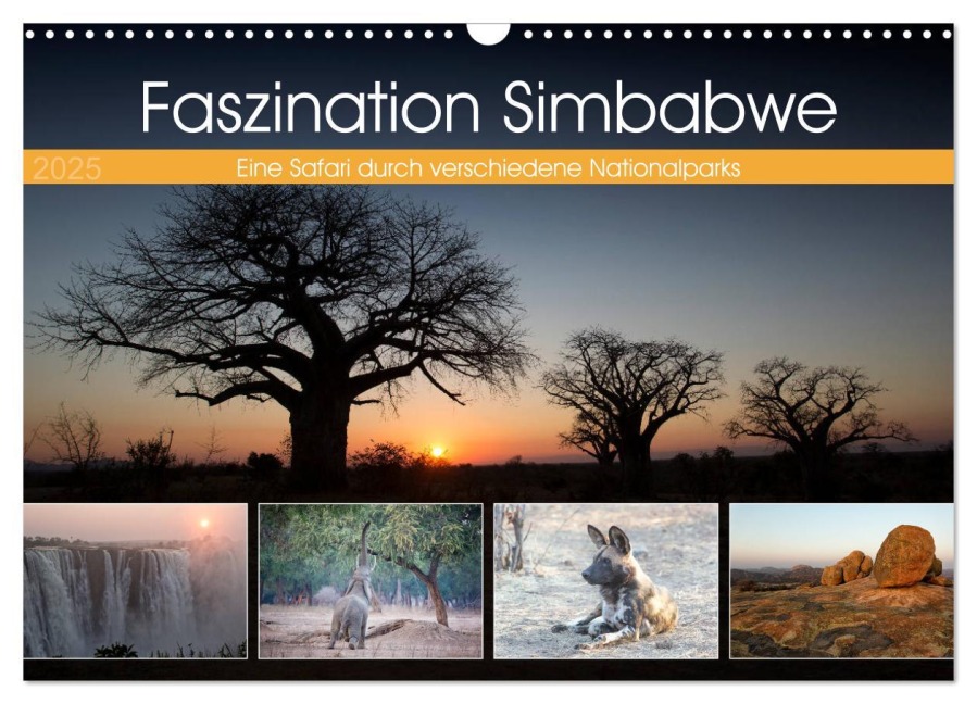 Faszination Simbabwe (Wandkalender 2025 DIN A3 quer), CALVENDO Monatskalender - Angelika Stern