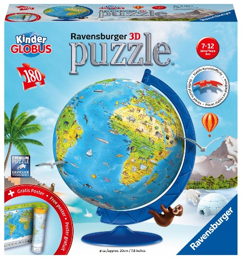 Kinderglobus in deutscher Sprache. Puzzleball 180 Teile - 