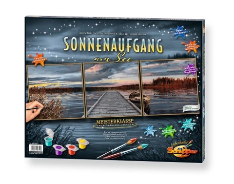 Schipper Malen nach Zahlen - Sonnenaufgang am See (Triptychon) - 