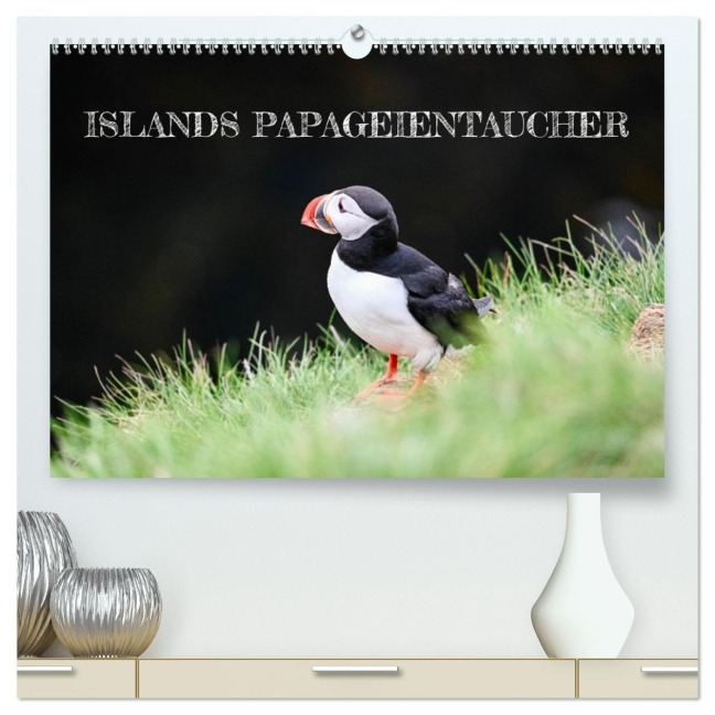 Islands Papageientaucher (hochwertiger Premium Wandkalender 2026 DIN A2 quer), Kunstdruck in Hochglanz - Johannes Tomaschko