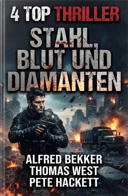 4 Top Thriller: Stahl, Blut und Diamanten - Alfred Bekker, Thomas West, Pete Hackett