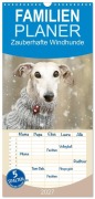 Cover-Bild zum Titel 'Familienplaner 2027 - Zauberhafte Windhunde mit 5 Spalten (Wandkalender, 21 x 45 cm) CALVENDO' von 'Kathrin Köntopp'