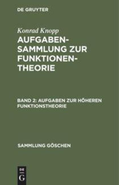 Aufgaben zur höheren Funktionstheorie - Konrad Knopp