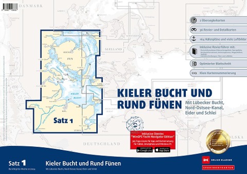Sportbootkarten Satz 1: Kieler Bucht und Rund Fünen (Ausgabe 2024) - 