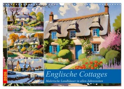 Cover-Bild zum Titel 'Englische Cottages (Wandkalender 2026 DIN A3 quer), CALVENDO Monatskalender' von 'Steffani Lehmann'