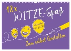 Cover-Bild zum Titel '12 x WITZE-Spaß - Bastelkalender (Wandkalender 2026 DIN A3 quer), CALVENDO Monatskalender' von 'ROTH-Design ROTH-Design'