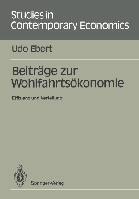 Beiträge zur Wohlfahrtsökonomie - Udo Ebert