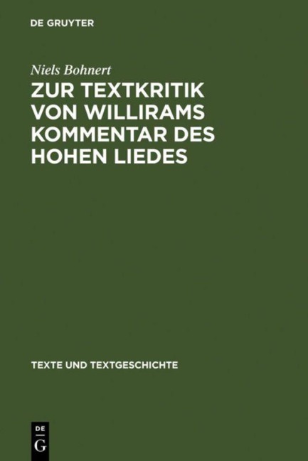 Zur Textkritik von Willirams Kommentar des Hohen Liedes - Niels Bohnert