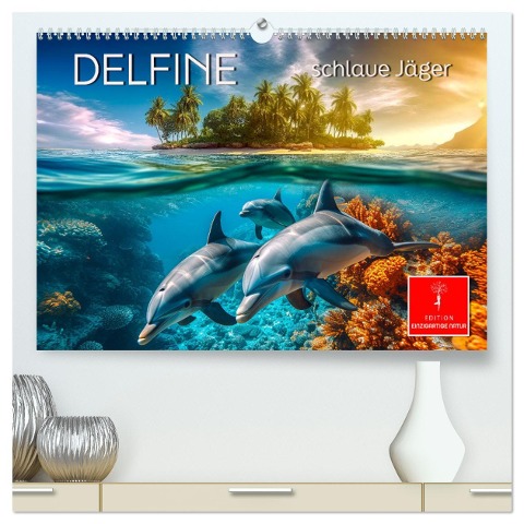 Delfine - schlaue Jäger (hochwertiger Premium Wandkalender 2025 DIN A2 quer), Kunstdruck in Hochglanz - Peter Roder